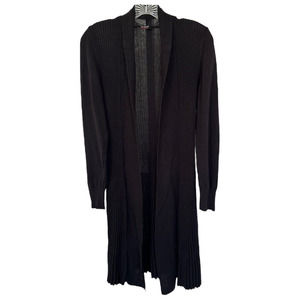 Sabra Women's Open Front Knit Cardigan Long Sleeve Cotton Acrylic Size M Black